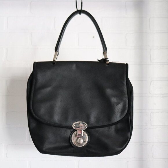 Balenciaga Womens Unisex Black Saddle Bag Suede Leather Top Handle Locking Purse - Picture 1 of 8